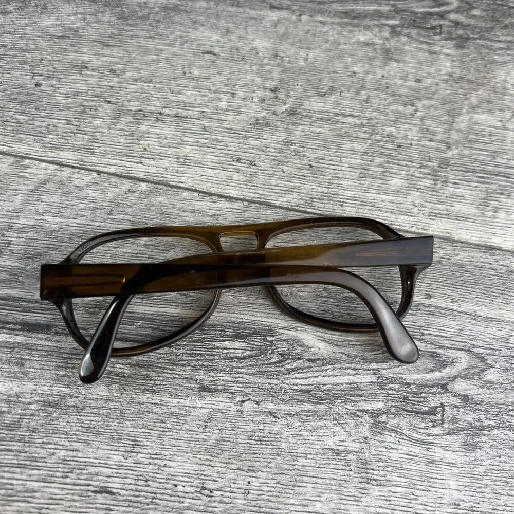 Vintage T. Brogan Optyl Eyeglasses Frames ONLY Brown Aviator Germany 58-18
